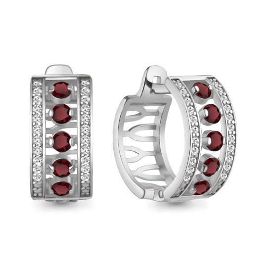Серьги из серебра с фианитами