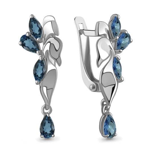 Серьги из серебра с фианитами