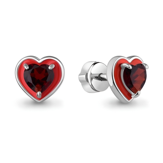 Серьги из серебра с фианитами