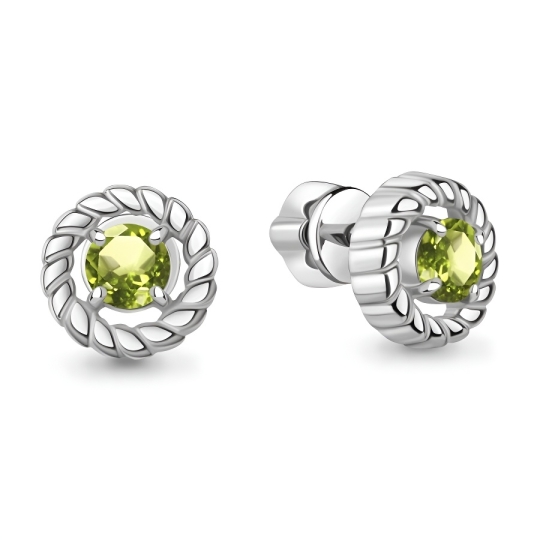 Серьги из серебра с фианитами