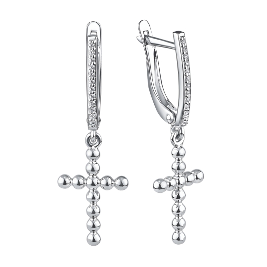 Серьги из серебра с бриллиантами