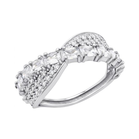 Серьги из серебра с фианитами