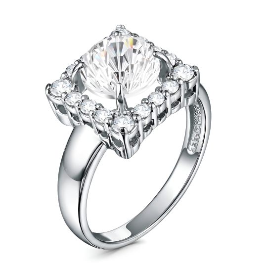 Серьги из серебра с фианитами