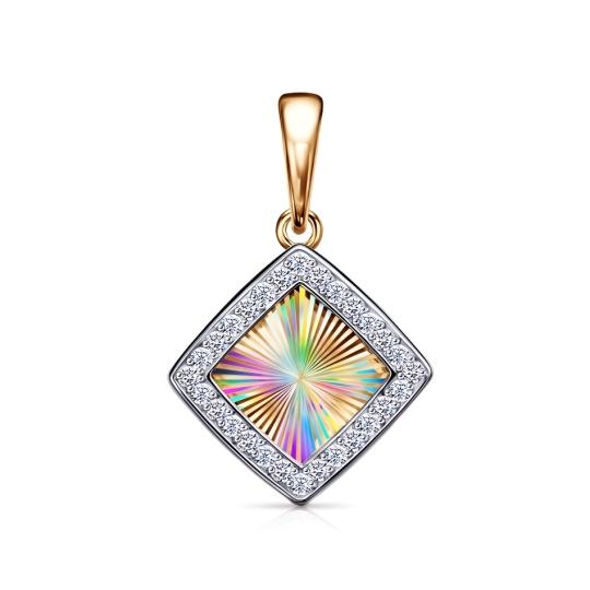 Подвеска из золота со Swarovski Zirconia и минеральным стеклом