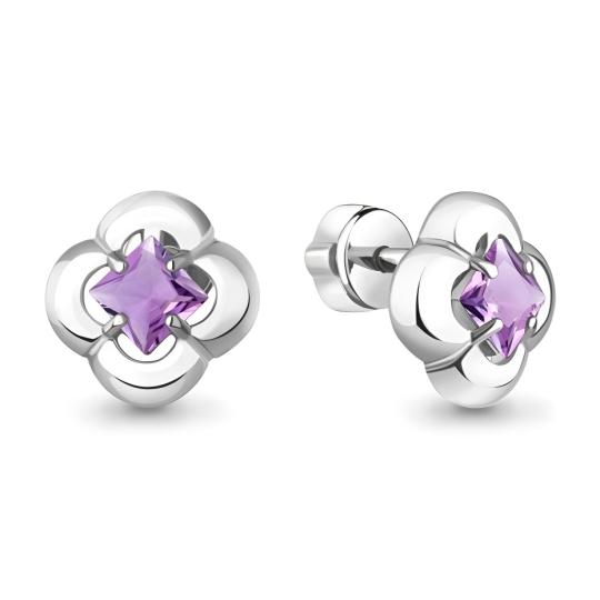 Серьги из серебра с гранатами