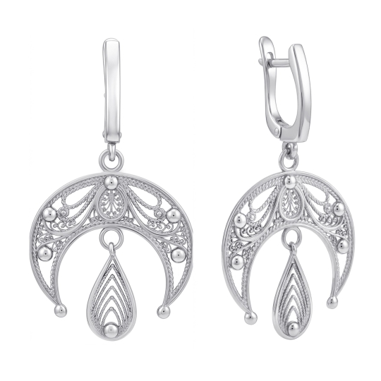 Серьги из серебра с фианитами