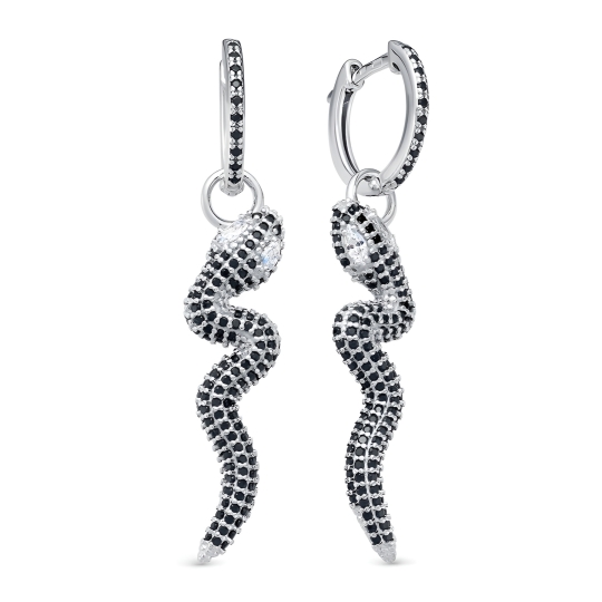 Серьги из серебра с фианитами 