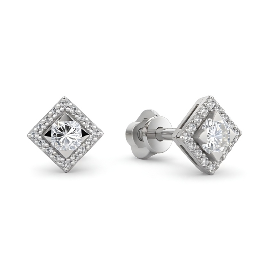 Серьги из серебра с фианитами