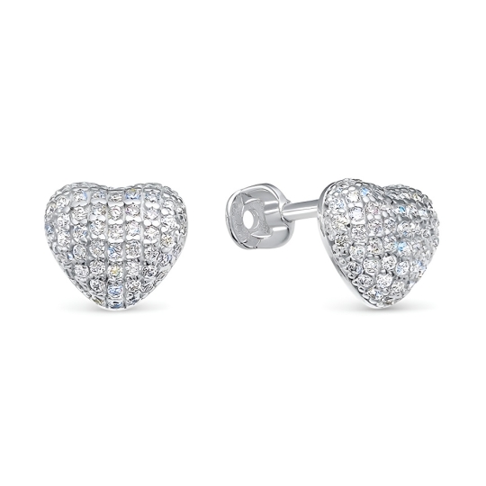 Серьги из серебра с фианитами