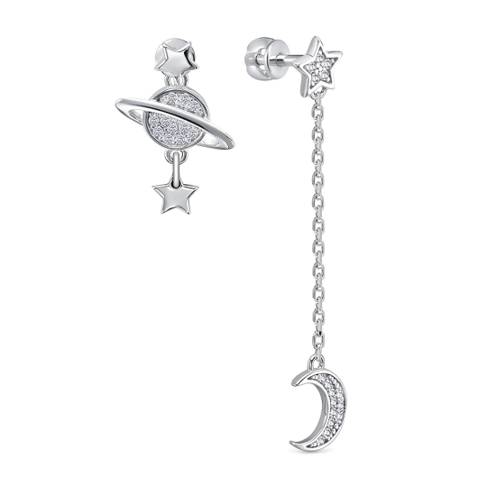 Серьги из серебра с бриллиантами