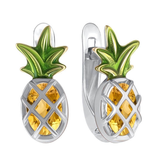 Серьги из серебра с эмалью