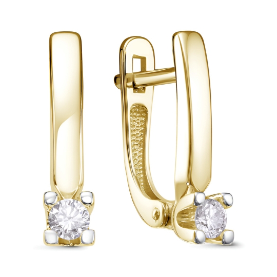 Серьги из золота с фианитами