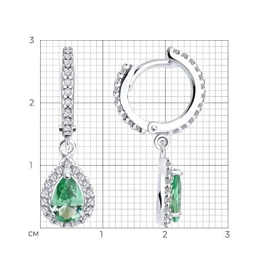Серьги из серебра с ювелирными кристаллами