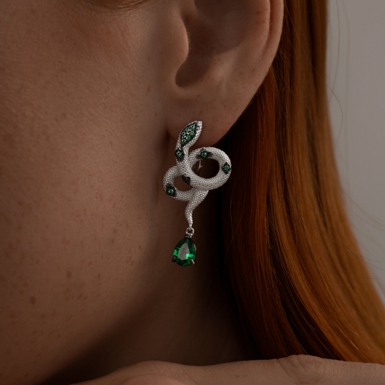 Серьги из серебра с аметистами 