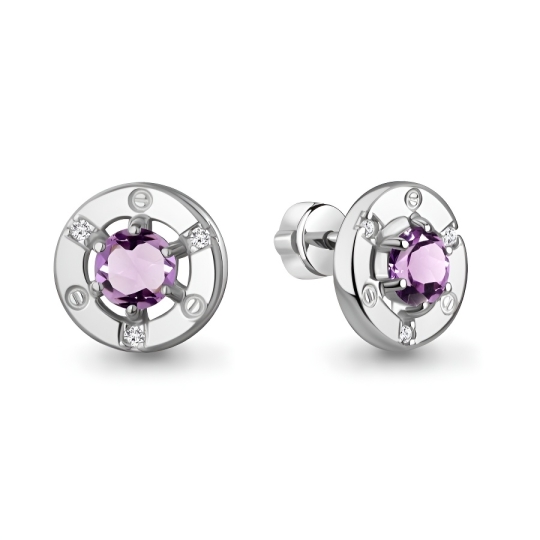 Серьги из серебра с аметистами