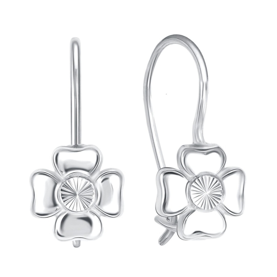 Серьги из серебра с фианитами