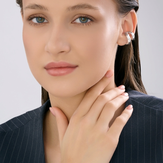 Серьги из серебра с агатами и фианитами