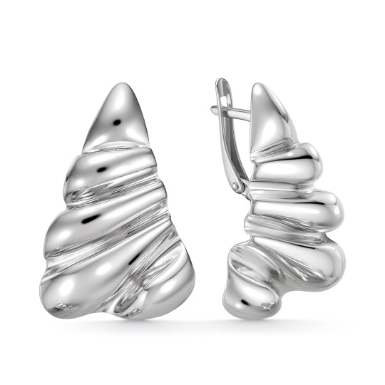 Серьги из серебра с гранатами и фианитами