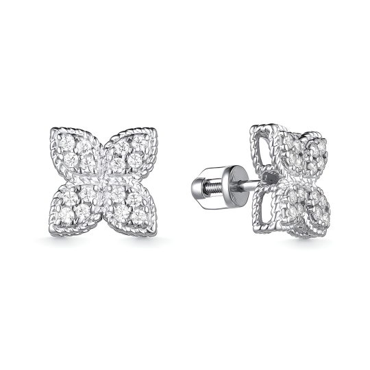 Серьги из серебра с фианитами