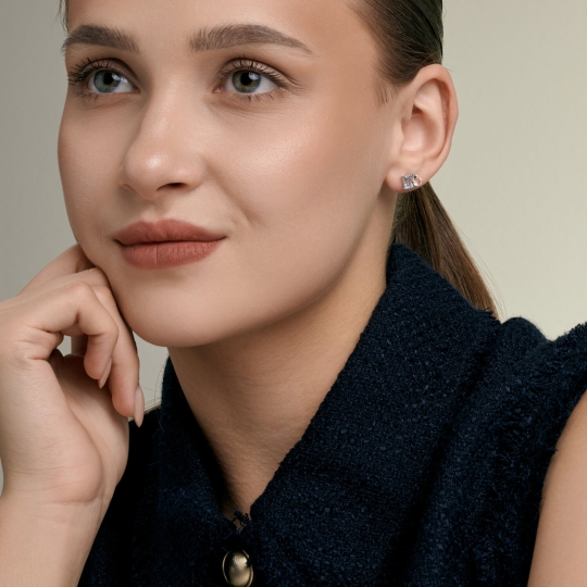 Серьги из серебра с фианитами