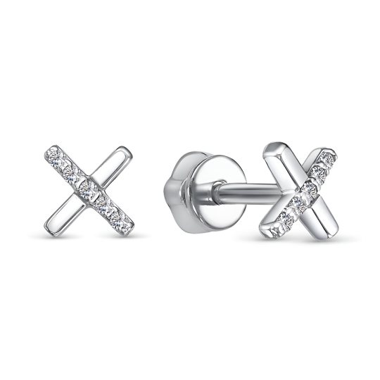 Серьги из серебра с фианитами