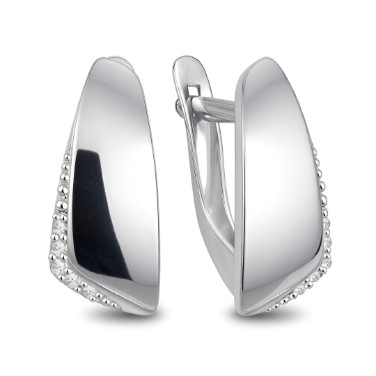 Серьги из серебра с фианитами