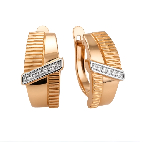 Серьги из серебра с фианитами