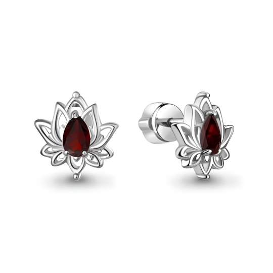 Серьги из серебра с фианитами