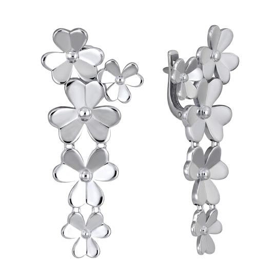 Серьги из серебра с фианитами