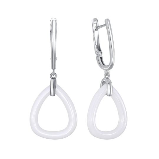 Серьги из серебра с фианитами
