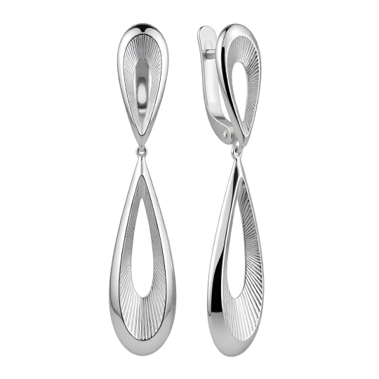 Серьги из серебра с фианитами