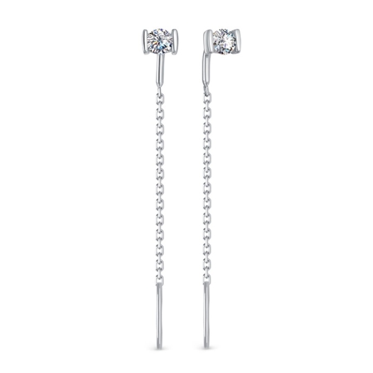 Серьги из серебра с фианитами 