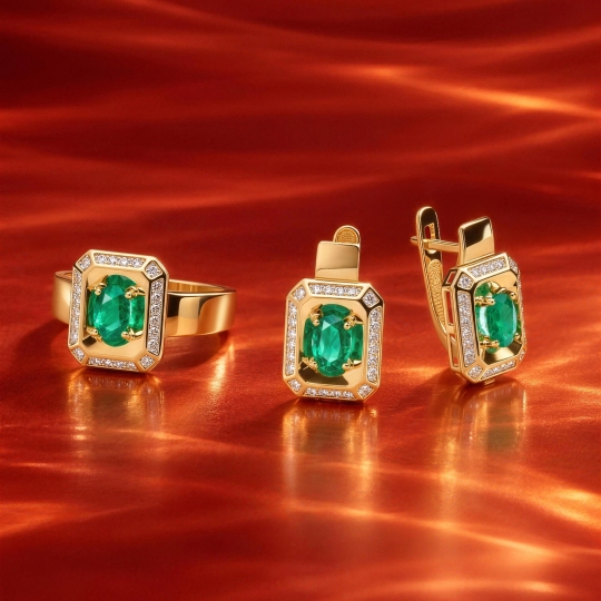 Серьги из золота с фианитами