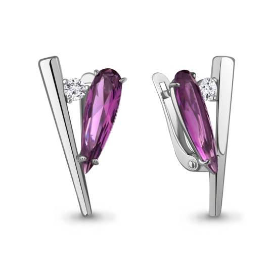 Серьги из серебра с позолотой
