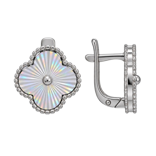 Серьги из серебра с фианитами