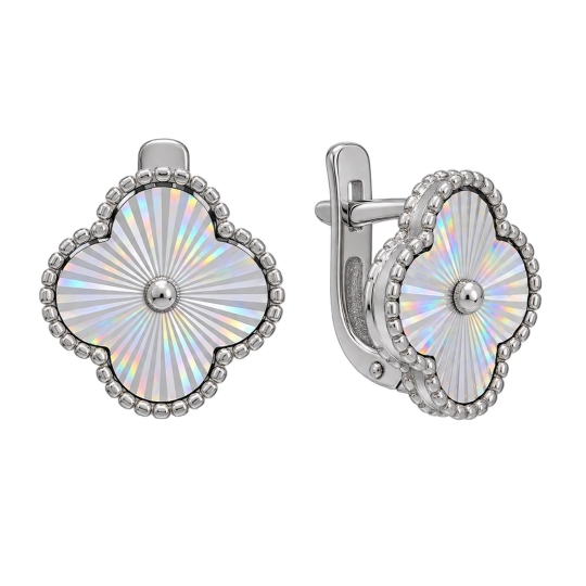 Серьги из серебра с фианитами