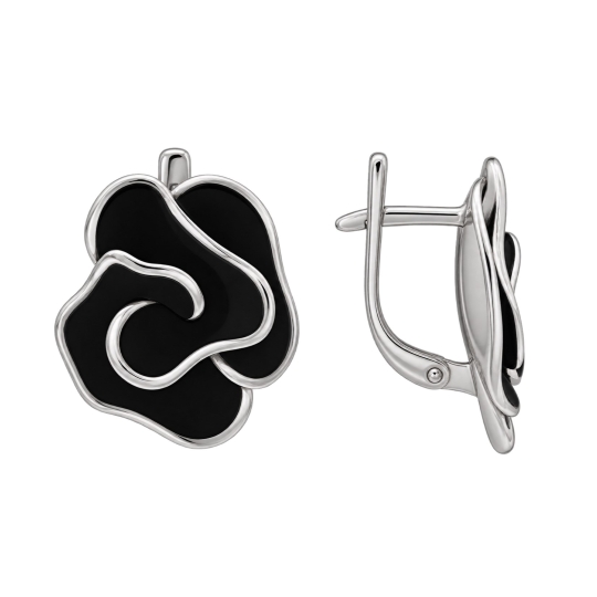 Серьги из серебра с фианитами