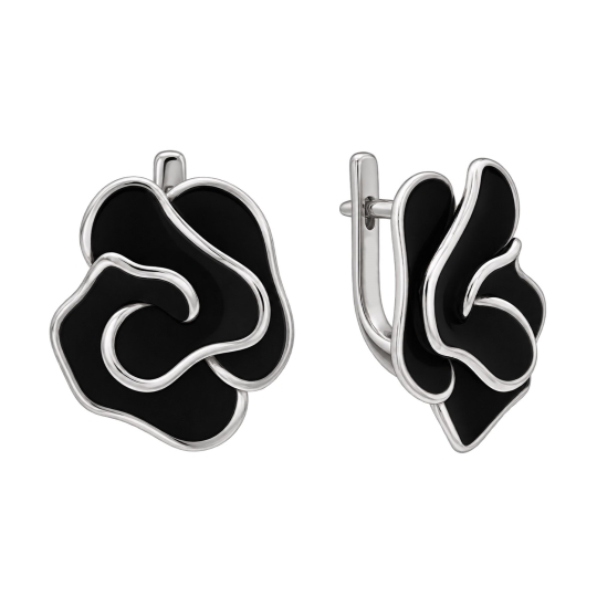 Серьги из серебра с фианитами