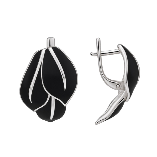 Серьги из серебра с фианитами