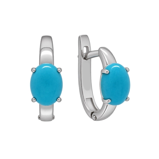 Серьги из серебра с фианитами 