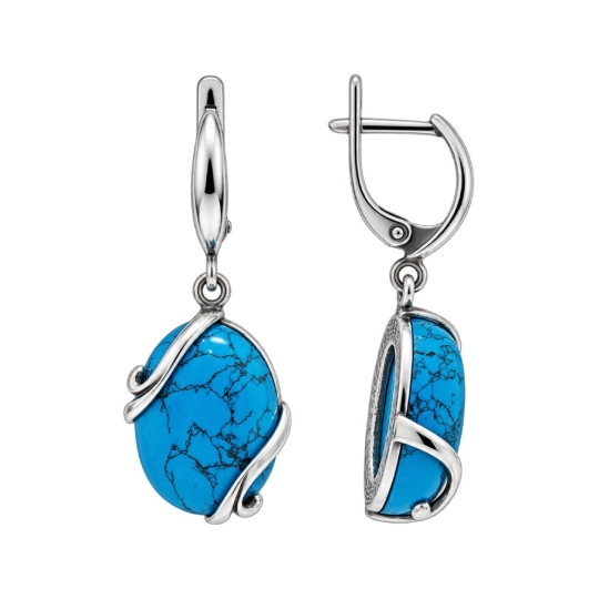 Серьги из серебра с фианитами