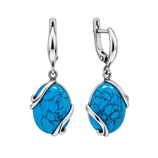 Серьги из серебра с фианитами
