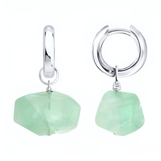 Серьги из серебра с фианитами