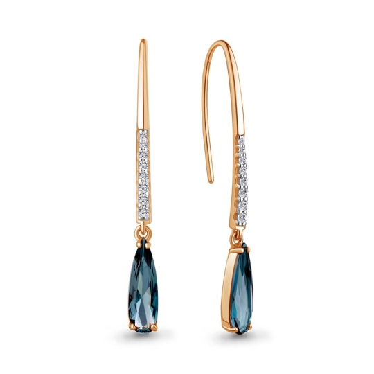 Серьги из серебра с фианитами
