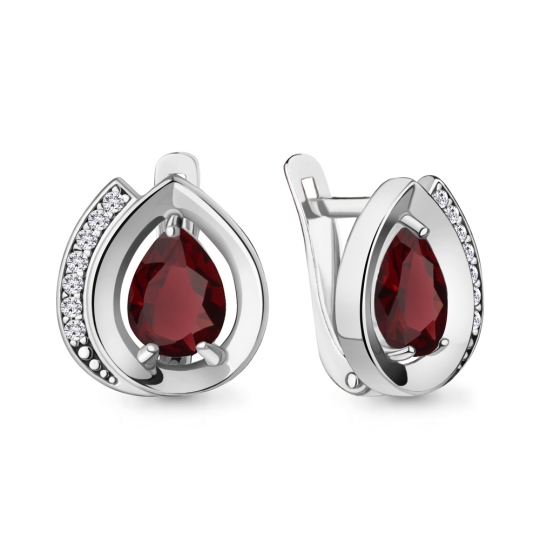 Серьги из серебра с фианитами 