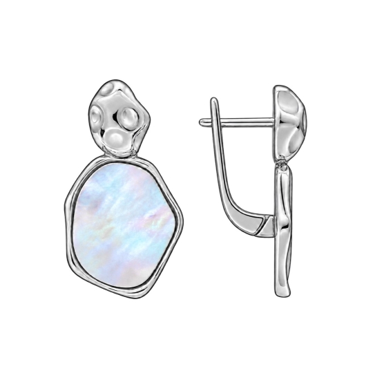 Серьги из серебра с горным хрусталем и фианитами
