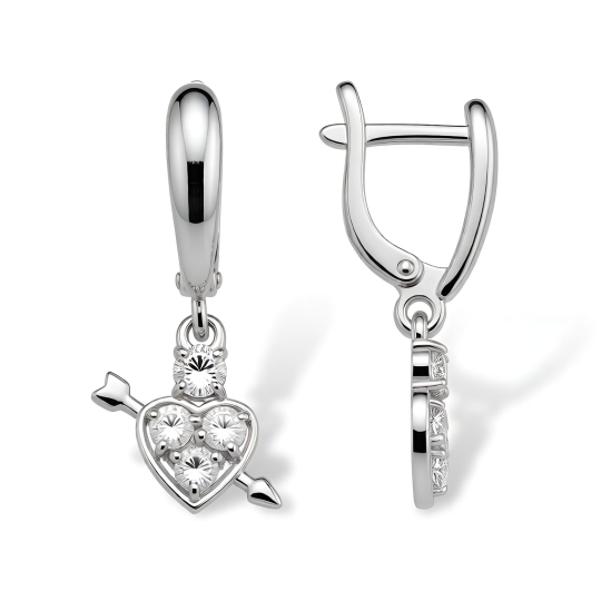Серьги из серебра с фианитами