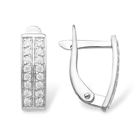 Серьги из серебра с фианитами