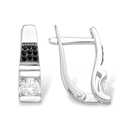 Серьги из серебра с бриллиантами