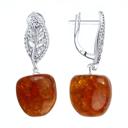 Серьги из серебра с жемчугом